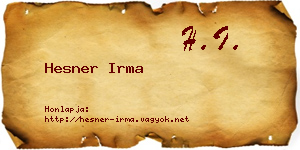 Hesner Irma névjegykártya