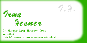 irma hesner business card
